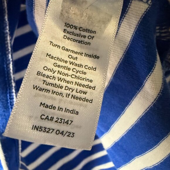 Talbots Royal Blue & White Stripe Shirt with Frenchies Size Large - Picture 7 of 7